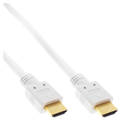 Cable HDMI InLine de color blanco diseñado para eliminar interferencias de vídeo en tu pantalla