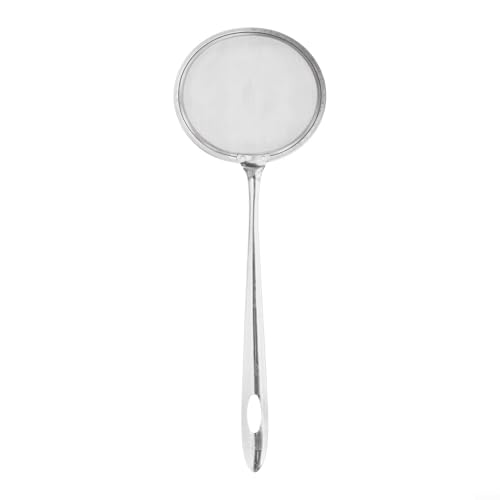 Cuchara de filtro de acero inoxidable para freír, colador de aceite de malla fina para alimentos fritos, herramienta de cocina con mango ergonómico, apto para lavavajillas (pequeño)