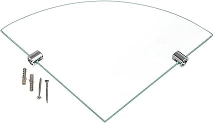 kit 03 Prateleira Canto Porta Xampu 20cm Vidro Temperado 7mm Reforçada | 5 PONTOS