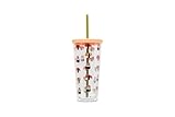 Pearhead Cat Sushi Water Cup, Pet Owner Travel Tumbler - 22oz with Twist-on Lid and Reusable Straw