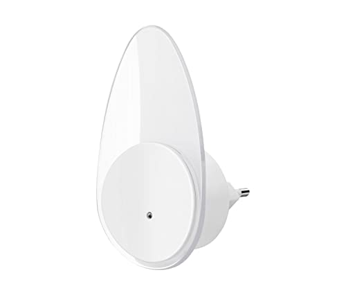 Image of Led Plug in Night Lamp | Led Night Light, Plug-in with Automatic On /Off Sensor for Bedroom, Kitchen, Bathroom (White, Drop Shape, Polycarbonate, Pack of 1)
