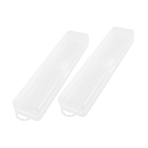 PartyKindom 2 Stück-Pack Schminkpinselbox Transparent Mit Deckel Kompakter Make up Pinselhalter Für Reisen Aufbewahrungsbox Für Rougepinsel Lidschatten Und Augenbrauenstifte