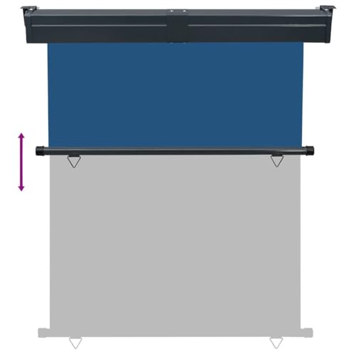 Store lateral de balcon brise-vue vertical bleu pour terrasse
