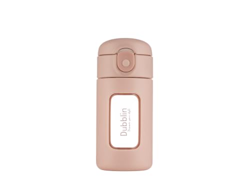 Image of DUBBLIN Glass Water Bottle 240 ml | Wall Fridge Bottle | BPA Free, Lightweight & Durable Glass Bottle | Leakproof Steel Bottle for Office, School & Travel -PINK
