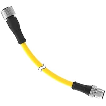 DEE2R-81D, Cordset, Str M12 F 8p to Str M12 M 8p, 0.3m, Yellow PVC Jacket, 72205