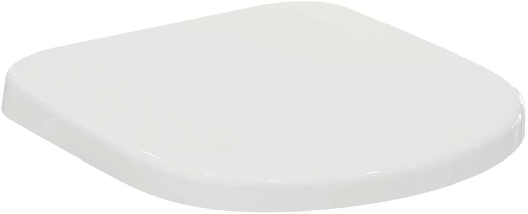 Tempo Toilet seat and Cover, Wrapover Design, D-Shape, UV-Resistant, Durable, Inclusive Hinge Set, Easy to Install, Scratch-Resistant duroplast, White Glossy