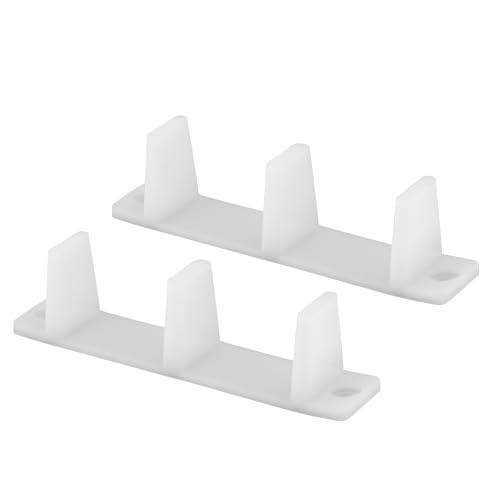 Image of Prime-Line N 6563 Plastic Sliding Closet Door Guide for 1-3 /8 Inch Thick Doors, Set of 2, White | Plastic, White, Set of 1