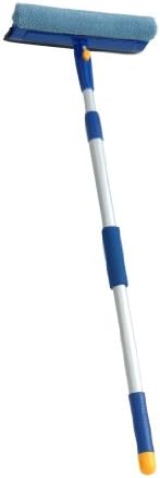 Superio Window Washer and Silicone Squeegee, Auto Easy Grip Extendable Handle Micro-fiber Washer with Rubber Squeegee