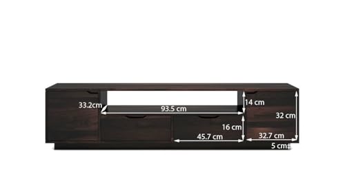 Image of THE WOODEN CITY Solid Sheesham Wood TV & Entertainment Unit for Living Room & Hotel Room and Office Furniture (Wood Finish 5)