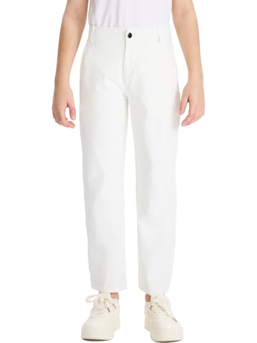 Image of DEVOROPA Youth Boy's Golf Pants Quick Dry Athletic Chino Flat Front Pants Kids School Uniform Clothes