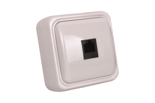 BASE TELEFONO RJ11 SUPERFICIE BLANCO MODELO ATLANTIS