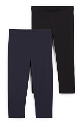 C&A Damen Leggings Hosen Skinny Unifarben 2er Pack|Multipack dunkelblau 2XL