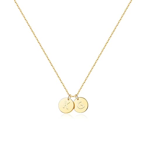 Cadeaux pour femme, maman, amie : collier délicat plaqué or deux initiales