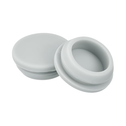 Image of MECCANIXITY 6pcs Silicone Snap in Locking Hole Plugs,22mm /0.9 Inch Mounting Diameter Narrow Groove Width 2.5mm Panel Seal Cover Round for Kitchen Bulkheads Waterproof Sealing Plugs Grey