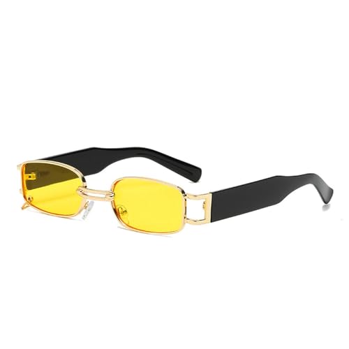 Lunettes de soleil rectangulaires punk vintage pour femme aux finitions soignées