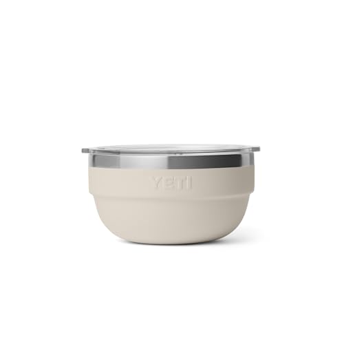 Image of YETI Rambler Bowl, Vacuum Insulated, Stackable and Nestable Stainless Steel Bowl with Lid, 1 Quart, Cape Taupe
