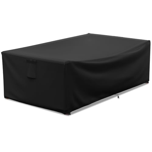 STARTWO Outdoor Dining Table Cover,60 Inch Small Rectangle Outside Patio Furniture Cover Waterproof-Black