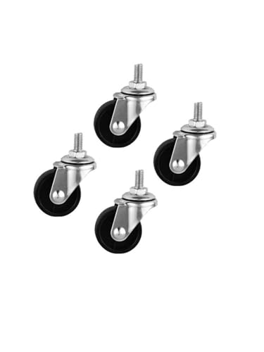 Roulettes universelles M8 pour meubles lourds et petit chariot fendu en PP noir 50mm