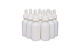 12 Pack White Coated Boston Round Essential Oils Aromatherapy Glass Bottles Jar With White dropper...