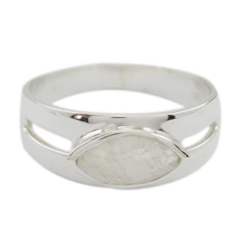 Bague en forme de marquise en argent pour homme et femme