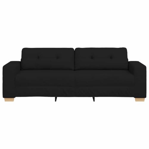 Canapé 3 places 180 cm Noir - Tissu (Modèle 4105090)