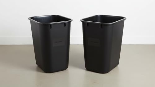 Caneca de basura rectangular negra 3.5 gal 2 unidades