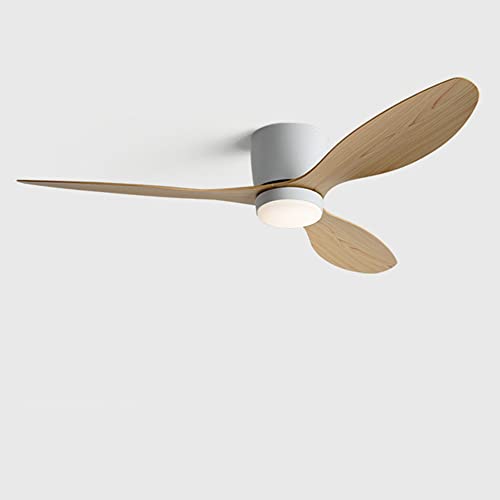 IBalody Ventilador de techo interior Luz aspas de ventilador grandes Luces de ventilador Ventilador de techo silencioso de 3 velocidades con luz LED para comedor Sala de estar aula dormitorio Cover