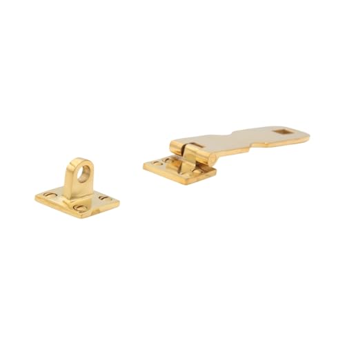 Image of Polished Brass Hasp Lock for Home Or Marine Use 5 Inch