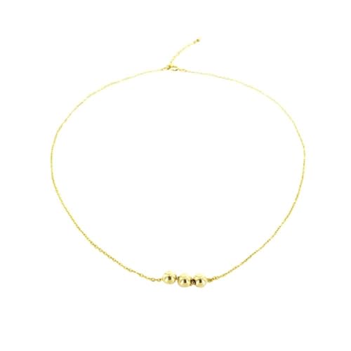 Collier de clavicule or 14k avec pendentif haricot et perle