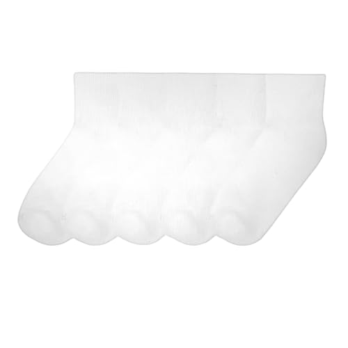 HUE Women's Mini Crew Socks, 5 Pairs, White, One Size3
