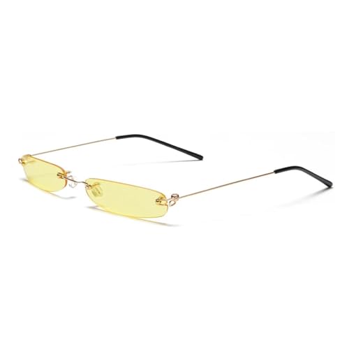 Lunettes de soleil sans monture or-jaune, protection UV400 optimale pour l'été