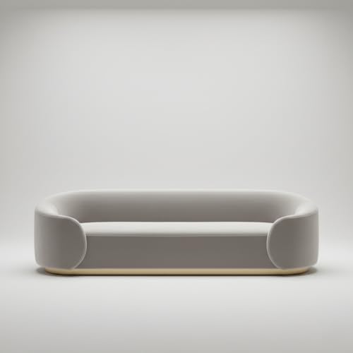 Image of Modern 3 Seater Sofa for Living Room | Premium Upholstered Soft Seating | Contemporary Designer Couch for Home, Lounge & Reception Areas | White | Marandi and Pine Wood