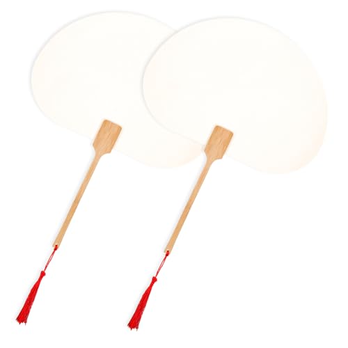 Hoement 2 Piezas Ventiladores para Pintar DIY Materiales para Manualidades Infantiles Blanco para Dibujo y Decoración Suministros Resistentes y Versátiles