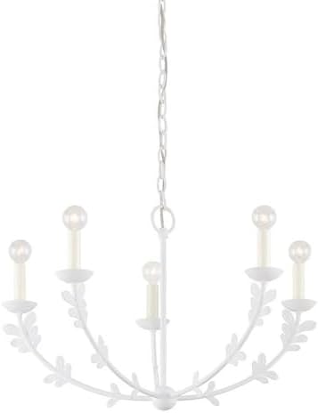 Troy Lighting Florian - 5 Light Chandelier in Whimsical Style-17.25 Inches Tall and 28 Inches Wide-White Finish -Traditional Instal