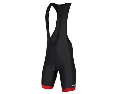 Endura Men's Xtract Gel Cycling Bibshorts II | Padded Shorts | Long Distance Comfort | Extra Support | Moisture Wicking Material Bibshorts, Red, M