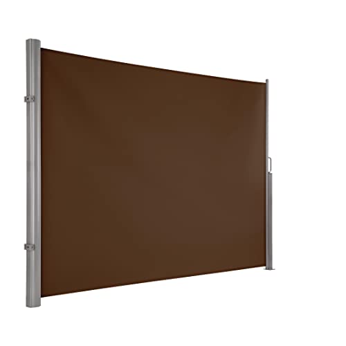 Ultranatura store latéral Maui , store latéral extensible, store à rouleau latéral pour balcon, terrasse jardin, protection contre soleil, vent et l'intimité, robuste, 300 x 180 cm (LxH), Brun