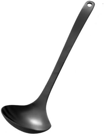 Silverware Flatware Set, 1/4/6/8/10/12 Pieces Japanese 304 Stainless Steel Black Soup Spoon Hot Pot Soup Spoon Large Spoon Porridge Household Long Handle(6 Pieces)