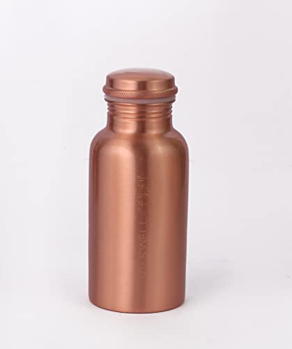 Buyerwell 100 Pure Copper Water Bottle 17 Oz Copper Bottle Water with Lid Ayurvedic Copper Water Bottle Copper Water Vessel - Drink More Water Bottle Small -Leak Proof - Seamless Matt Finish