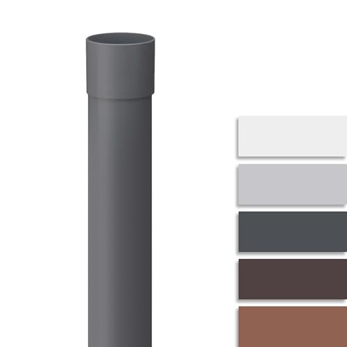 INEFA Fallrohr Kunststoff 200cm DN50 / 50mm, Anthrazit, Dachrinnenzubehör, einfache Steckmontage, Made in Germany