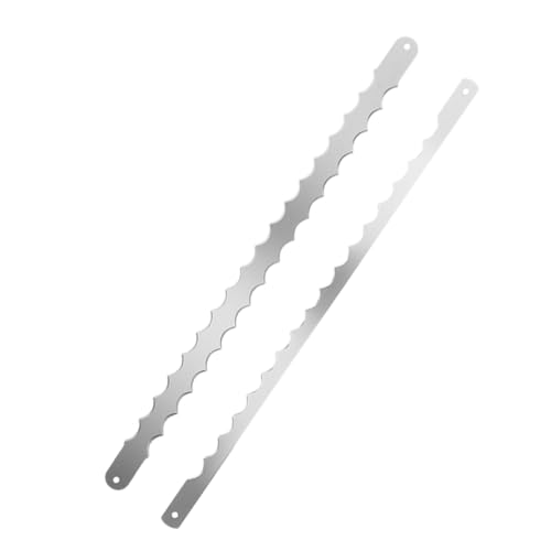 FUNOMOCYA 2-Pack Stainless Steel Bread Knife Blades Bow Serrated Blade Replacement for Wooden Bread Slicer for Sourdough Homemade Baking