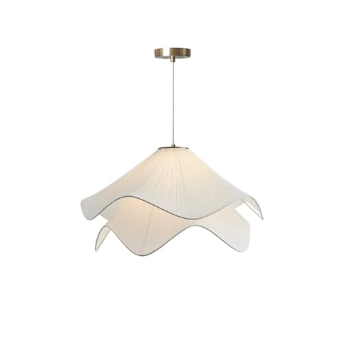 Suspension LED scandinave crème en tissu pour salon et balcon contemporain