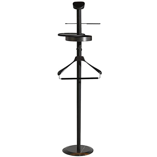 Elegante soporte para colgar trajes con bandeja, versátil valet nocturno para pantalones de oficina y dormitorio y zapatero, solución ideal para exhibición de ropa y almacenamiento