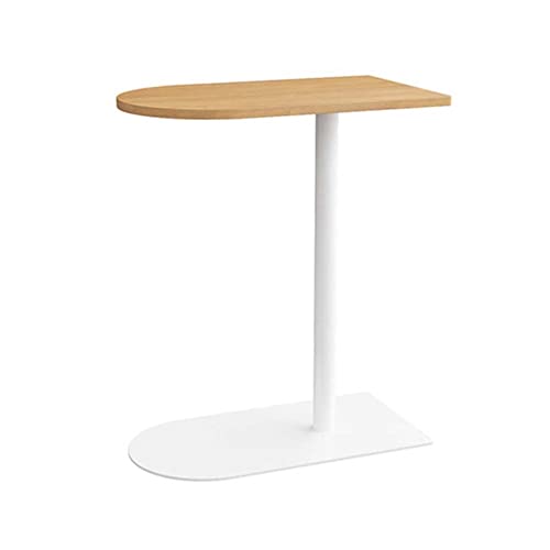 Mesa auxiliar de sofá, mesa de pie de imitación con borde de losa de roca, mesitas de noche sencillas, mesa de centro de lujo para sala de estar, mesa de centro fácil de manejar (Naturalb, 50 x 30 x