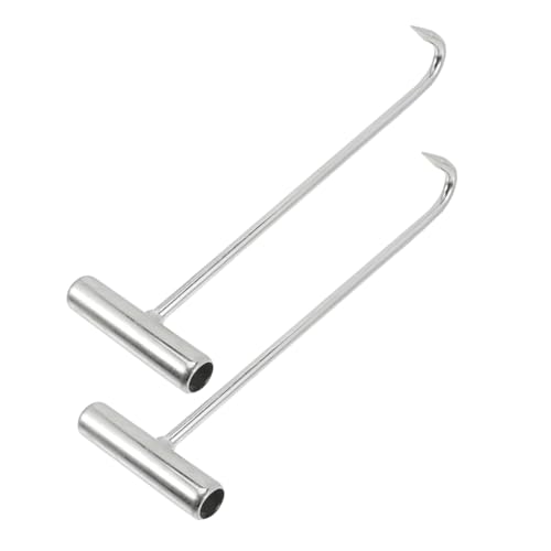 Ciieeo Stainless Hooks Heavy Duty Manhole Lid Lifter u Shape Hook Cover for Maintenance