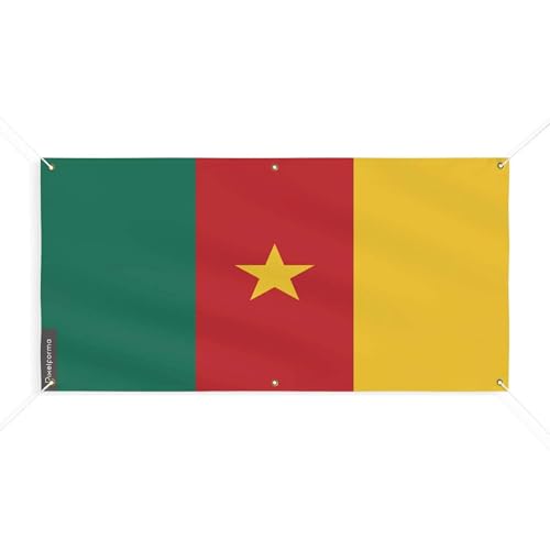 Drapeau du Cameroun M 90x180cm avec 6 oeillets pour mat