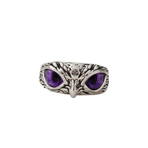 Zaprics Trading Owl Eye Ring, Fashionable Animal Alloy Finger Ring For Men And Women, Open Owl Ring, Jewellery For Men & Women, Birthday Anniversary Gift (Purple) (B0C217G2SB) Amazon Price History, Amazon Price Tracker