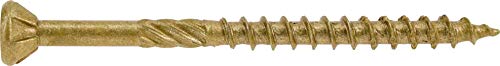 Power Pro 48599 Wood Screws, #9 X 2-1/2", Premium Outdoor Deck Screws, Rust Resistant, Epoxy Coated Bronze, 1Lb Box, 100 Pcs #TOP3