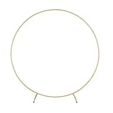 Golden Metal Round Arch, 2.1M (6.9ft) Round Backdrop Stand for Wedding Decoration, Graduation Decorations and Baby Shower Photo Background Decoration