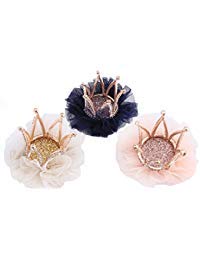 Santfe Baby Girl Princess Crystal Rhinestone Crown Hair Clip Hairpin Headwear Party Accessories (Multicolor-3pcs)