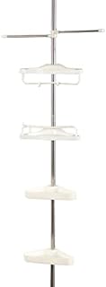 MIYA Rustproof Corner Shower Caddy, 4-Tier Adjustable Shelves Shower Storage Organizer, Bathroom Bathtub